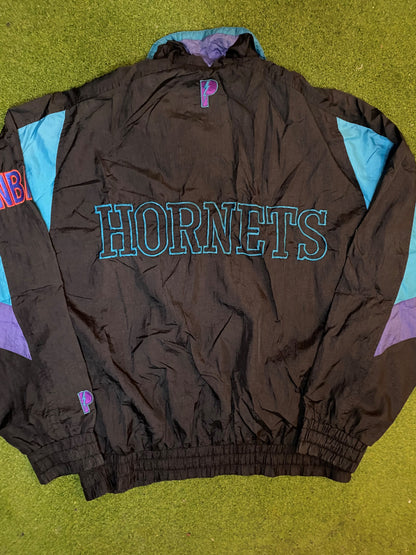 90s Charlotte Hornets - Vintage NBA Windbreaker (Large) 