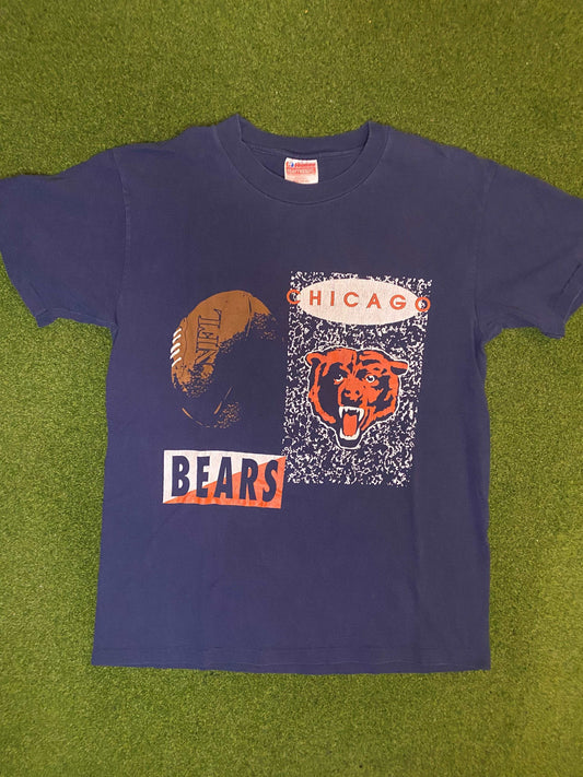 90s Chicago Bears - Vintage NFL Tee Shirt (Medium) Gametime Vintage