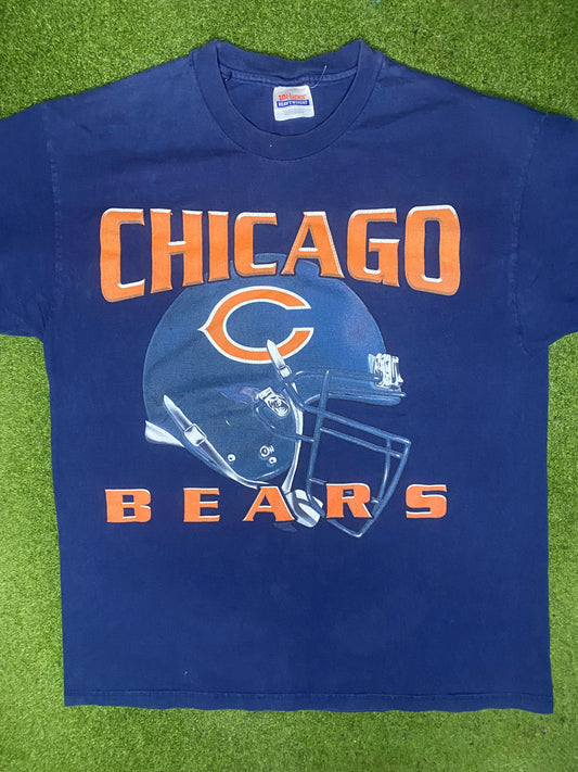 90s Chicago Bears - Vintage NFL T Shirt (Large) - Gametime Vintage