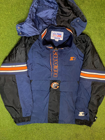 90s Chicago Bears - Vintage NFL Winter Jacket (Youth Large)