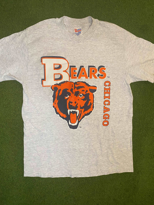 90s Chicago Bears - Vintage NFL Tee Shirt (Large) Gametime Vintage