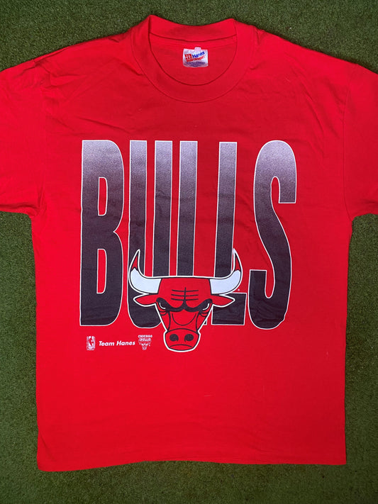90s Chicago Bulls - Vintage NBA T Shirt (Large)