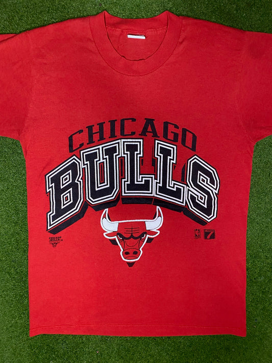 90s Chicago Bulls - Vintage NBA T Shirt (Medium)