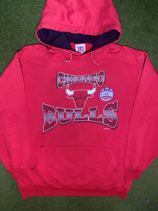 90s Chicago Bulls - Vintage NBA Hoodie (Large)