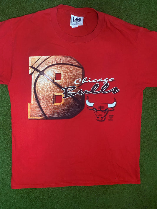 90s Chicago Bulls - Vintage NBA T-Shirt (Large) 