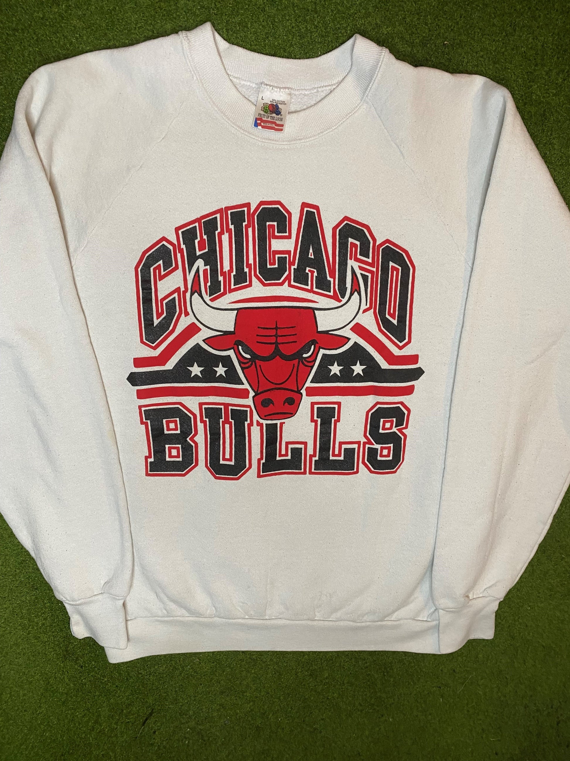 90s Chicago Bulls - Vintage NBA Sweatshirt (Large)