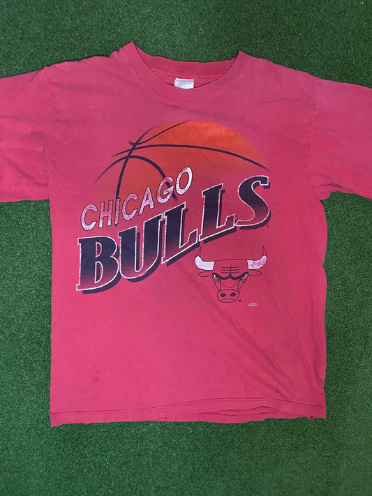 90s Chicago Bulls - Vintage NBA Tee Shirt (Large)