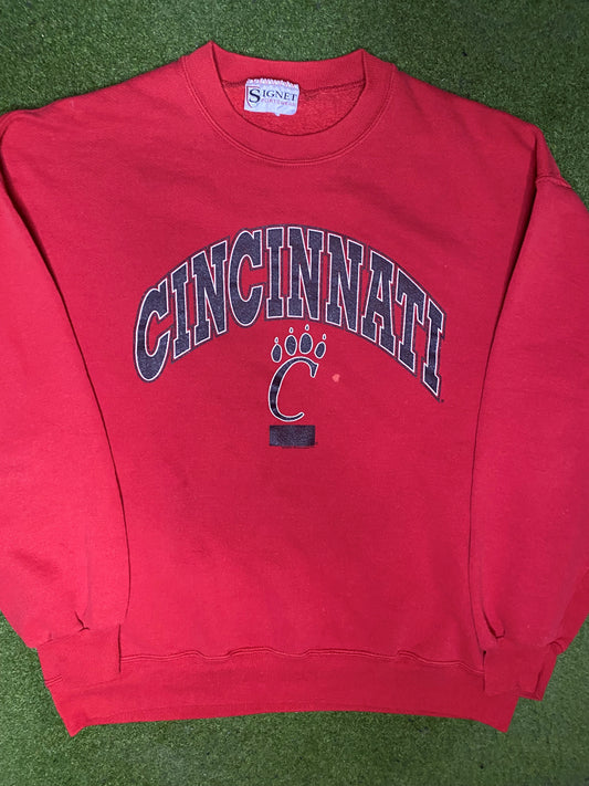 90s Cincinnati Bearcats - Vintage College Sweatshirt (Large) - Gametime Vintage