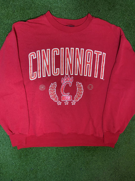 90s Cincinnati Bearcats - Vintage College Sweatshirt (Large) 