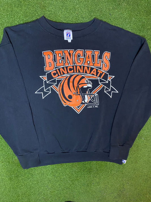 90s Cincinnati Bengals - Vintage NFL Sweatshirt (XL) Gametime Vintage