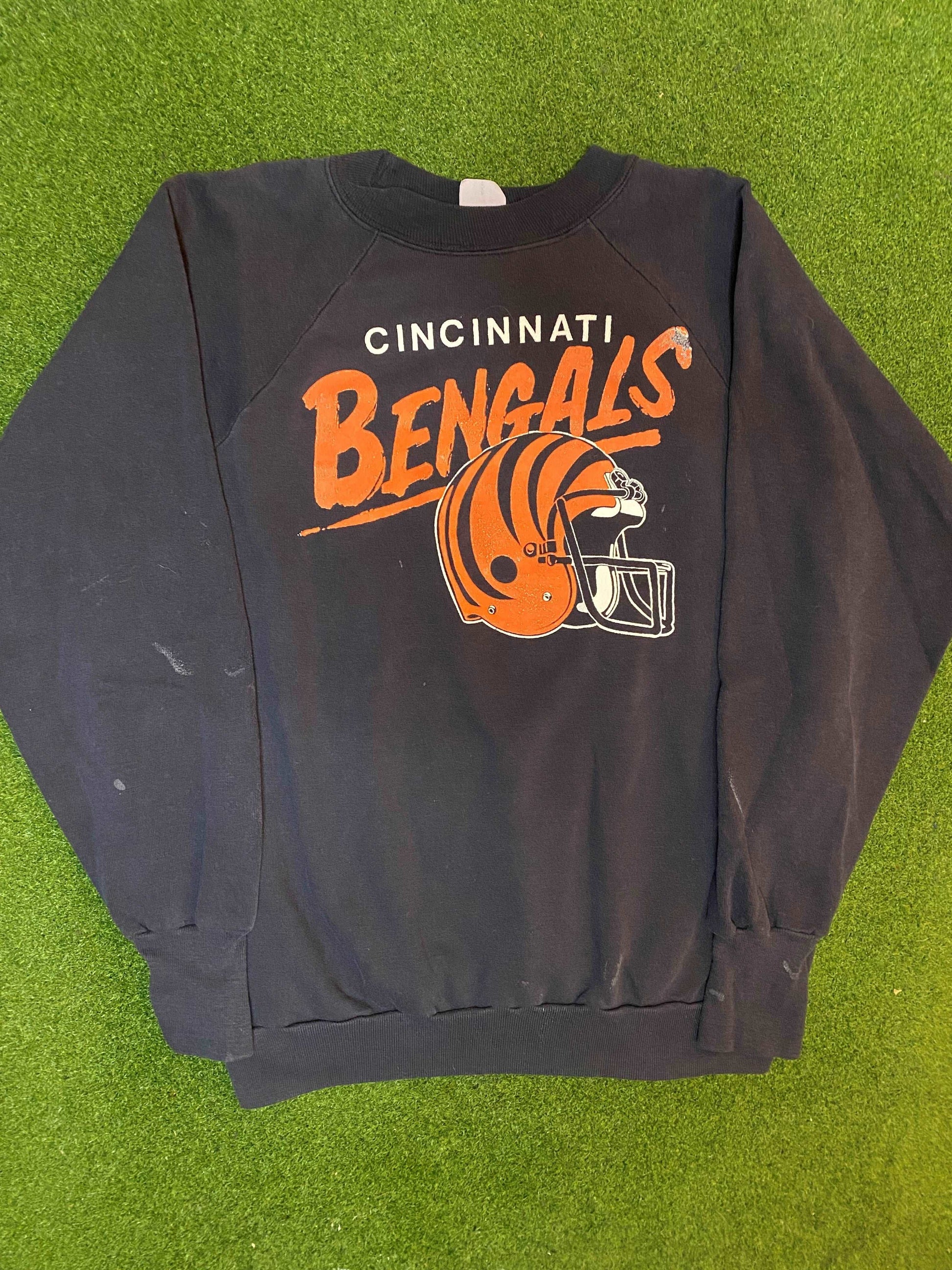 90s Cincinnati Bengals - Vintage NFL Crewneck Sweatshirt (Large)