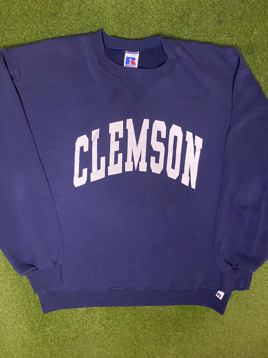 90s Clemson Tigers - Vintage College Sweatshirt (Large)