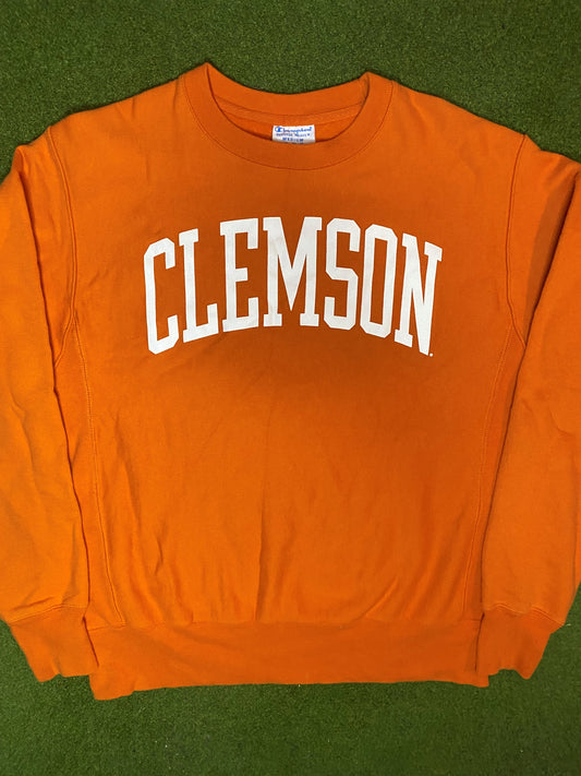 90s Clemson Tigers - Reverse Weave - Vintage College Sweatshirt (Medium) 