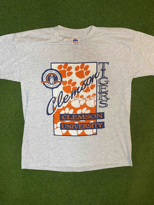 90s Clemson Tigers - Vintage University Tee Shirt (XL) Gametime Vintage