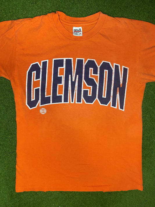 90s Clemson Tigers - Vintage College Tee (Medium) Gametime Vintage