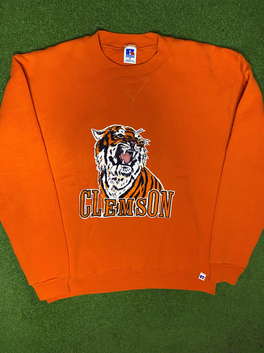 90s Clemson Tigers - Vintage College Sweatsshirt (Medium) 