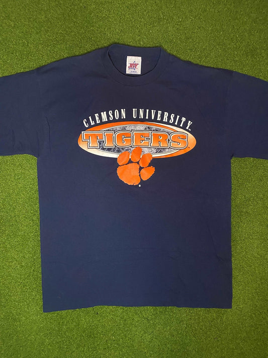 90s Clemson Tigers - Vintage College Tee Shirt (XL) Gametime Vintage