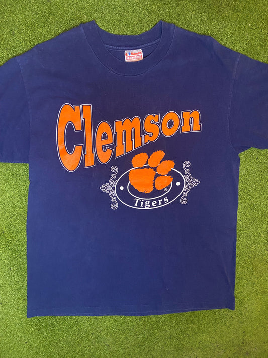 90s Clemson Tigers - Vintage College T-Shirt (Large)