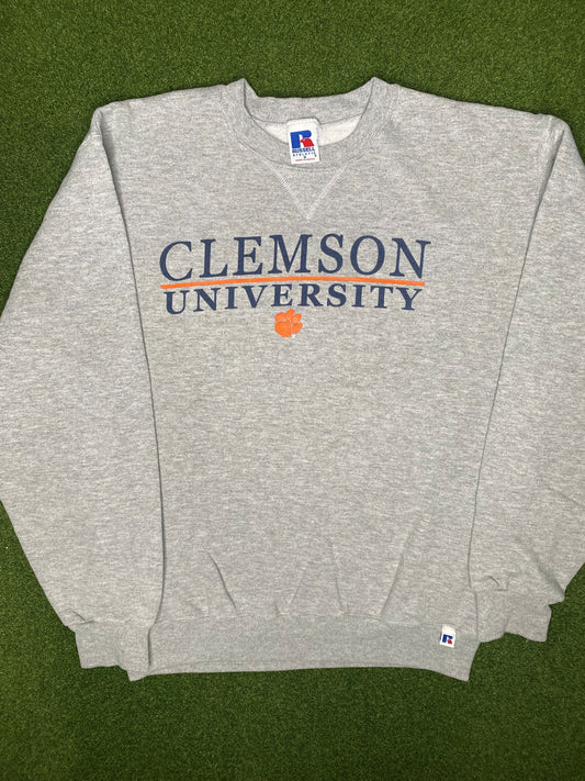 90s Clemson Tigers - Vintage College Crewneck Sweatshirt (Small)