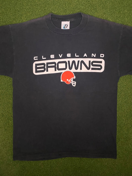 90s Cleveland Browns - Vintage NFL T Shirt (Large)