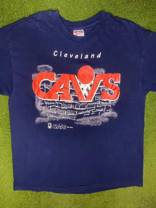 90s Cleveland Cavaliers - Vintage NBA Tee (XL) Gametime Vintage