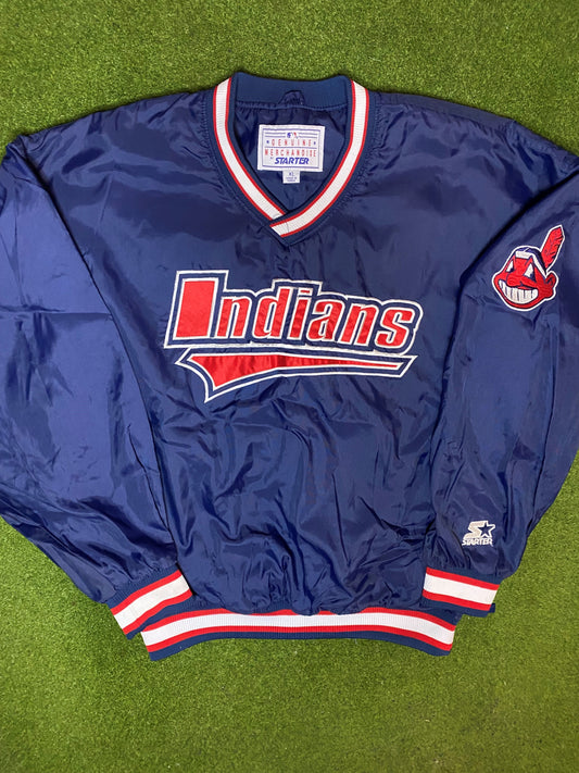 90s Cleveland Indians - Vintage MLB Pullover (XL) Gametime Vintage