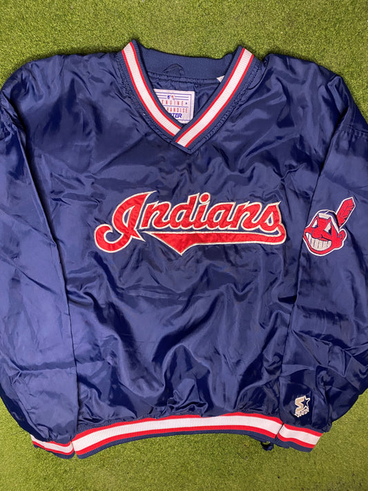 90s Cleveland Indians - Vintage MLB Pullover (2XL) - Gametime Vintage