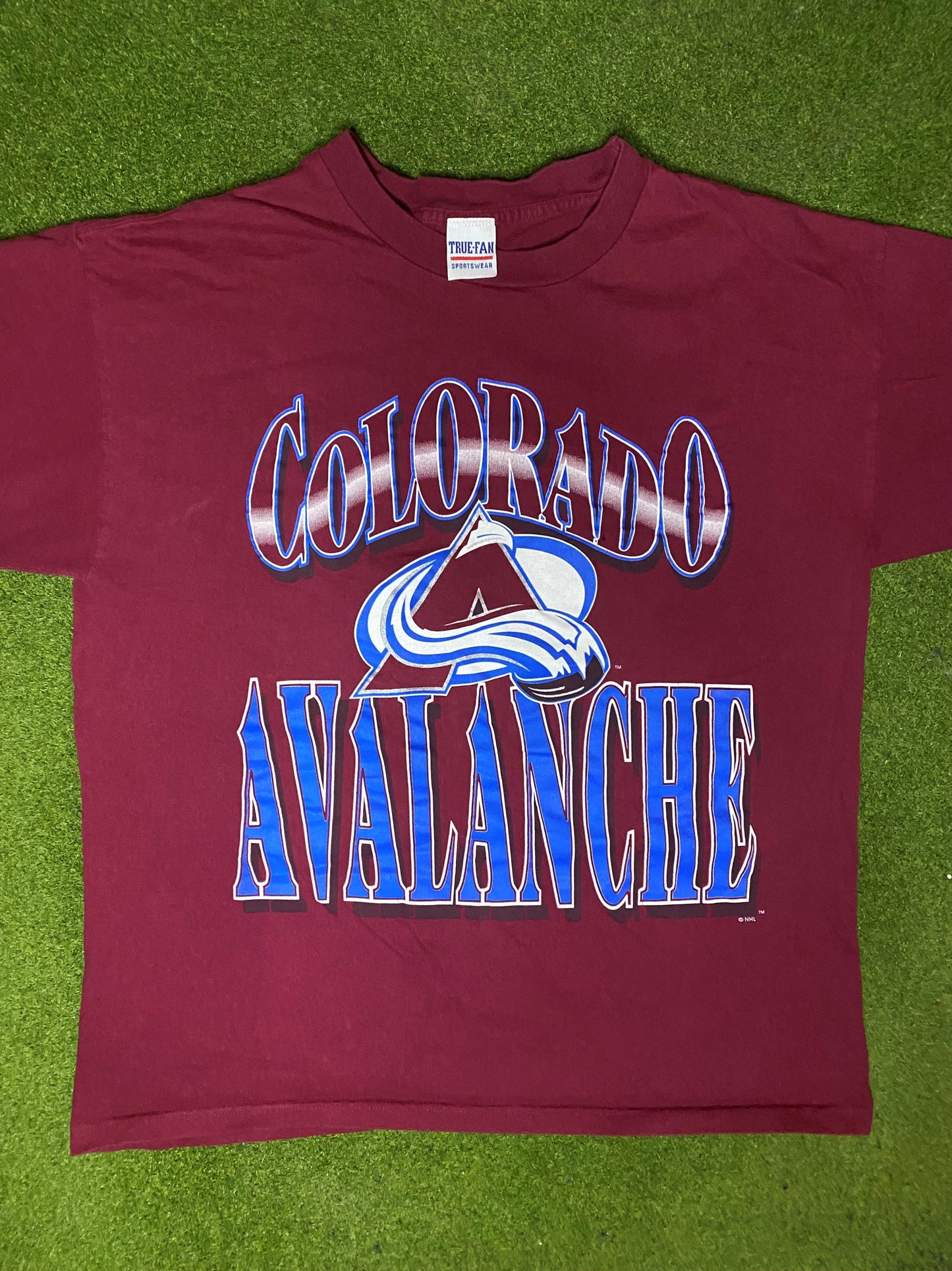 90s Colorado Avalanche - Vintage NHL T Shirt (Large)