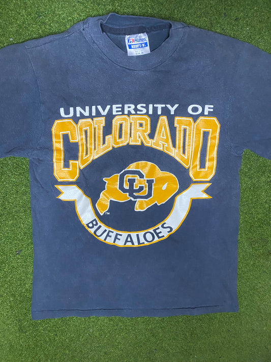 90s Colorado Buffaloes - Vintage College T-Shirt (Small) Gametime Vintage