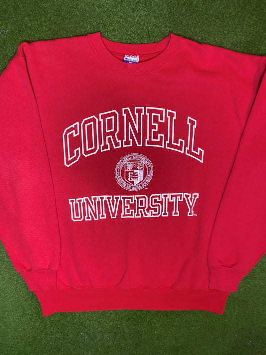 90s Cornell Big Red - Vintage Ivey League Sweatshirt (Large) 