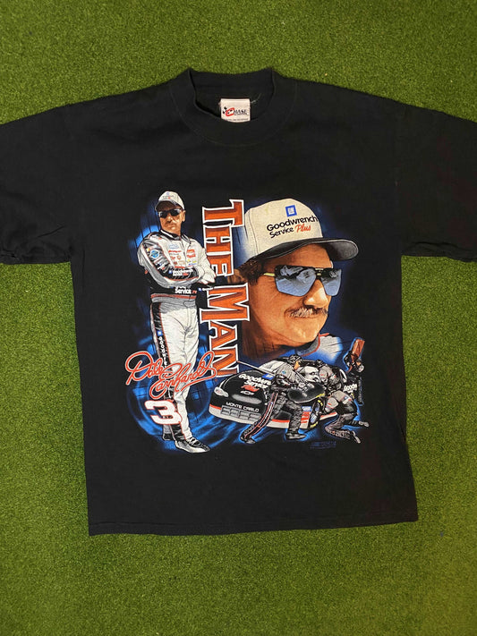 90s Dale Earnhardt - The Man - Vintage NASCAR Tee Shirt (Medium) Gametime Vintage