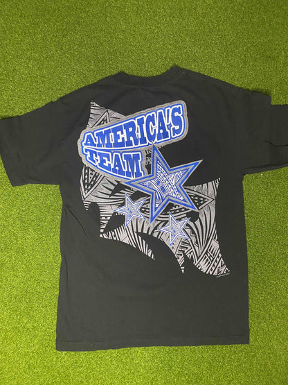 90s Dallas Cowboys - Americas Team Double Sided - Vintage NFL Tee Shirt (Medium)