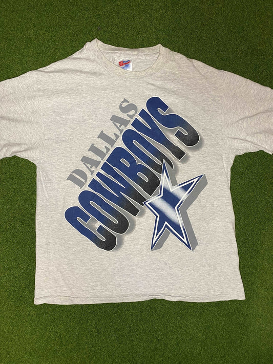 90s Dallas Cowboys - Big Logo - Vintage Tee Shirt (Large) Gametime Vintage