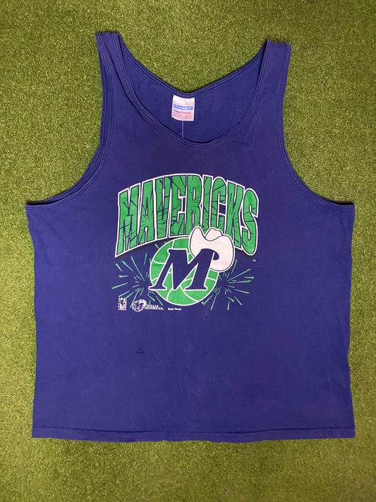 90s Dallas Mavericks - Vintage NBA Tank (XL) - Gametime Vintage