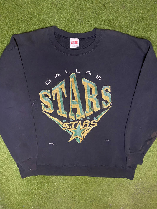 90s Dallas Stars - Vintage NHL Sweatshirt (Large)