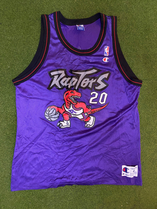 90s Toronto Raptors - Damon Stoudamire #20 - Champion - Vintage NBA Jersey (48)