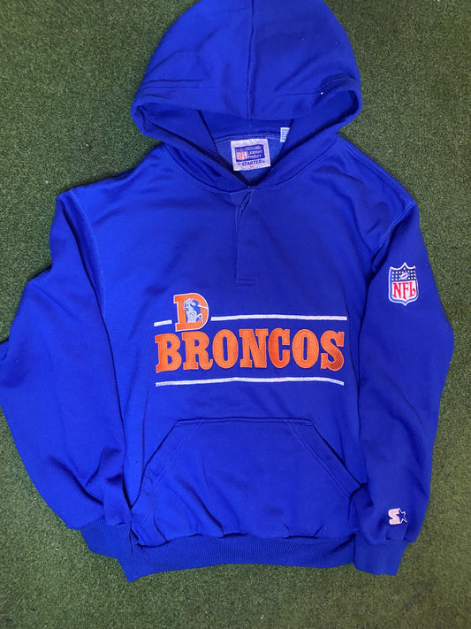 90s Denver Broncos - Vintage NFL Hoodie (Medium)