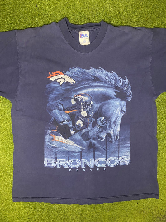 90s Denver Broncos - Vintage NFL T Shirt (XL) - Gametime Vintage