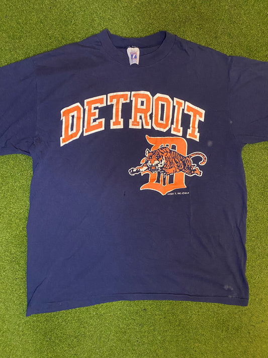 90s Detroit Tigers - Vintage MLB T-Shirt (XL) 