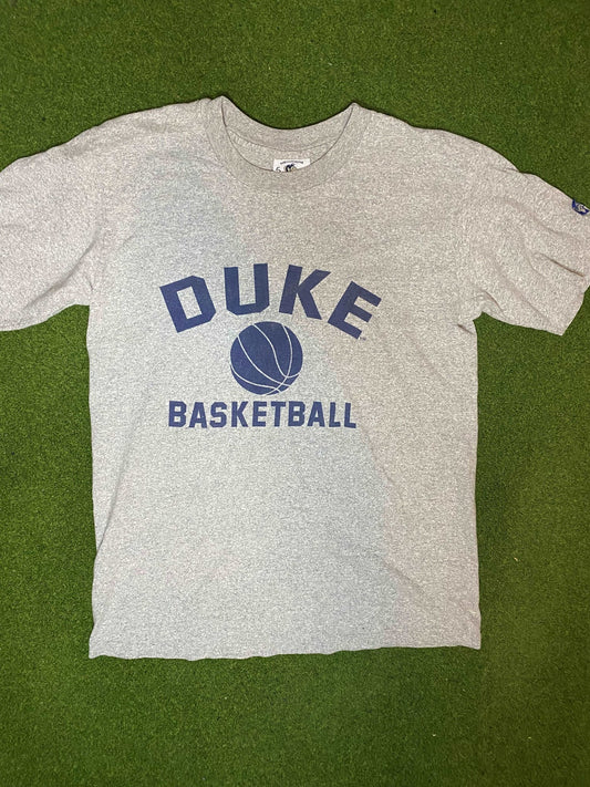 90s Duke Blue Devils - Vintage College Basketball Tee Shirt (Large)