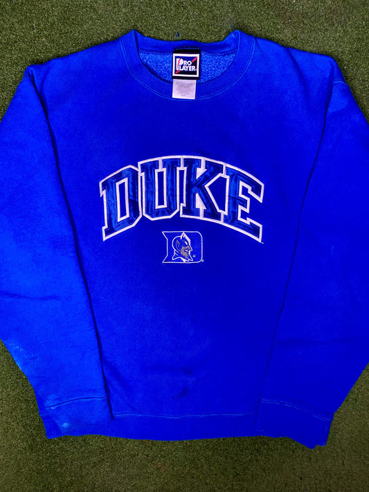 90s Duke Blue Devils - Vintage College Crewneck Sweatshirt (Medium)
