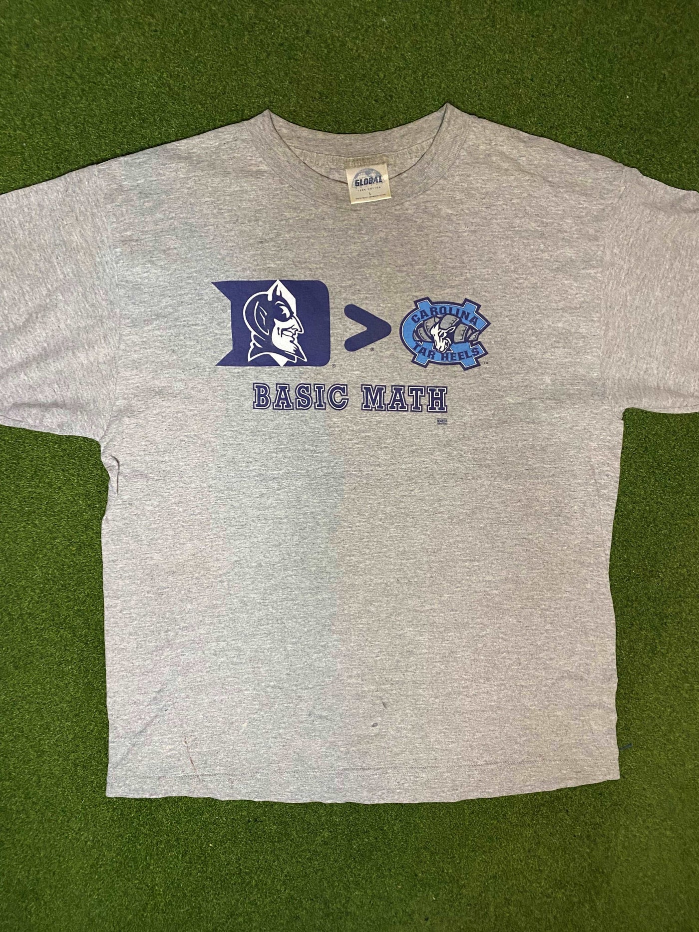 90s Duke Blue Devils - Duke > Unc Basic Math - Vintage College Tee 