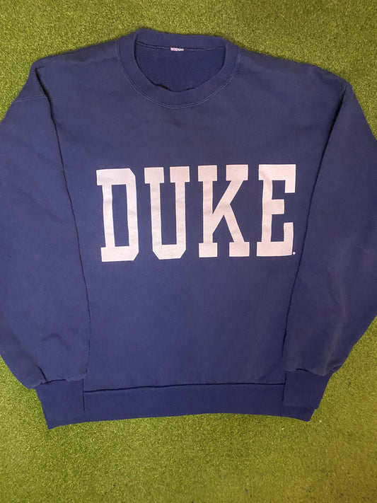 90s Duke Blue Devils - Vintage College Sweatshirt (Large) Gametime Vintage