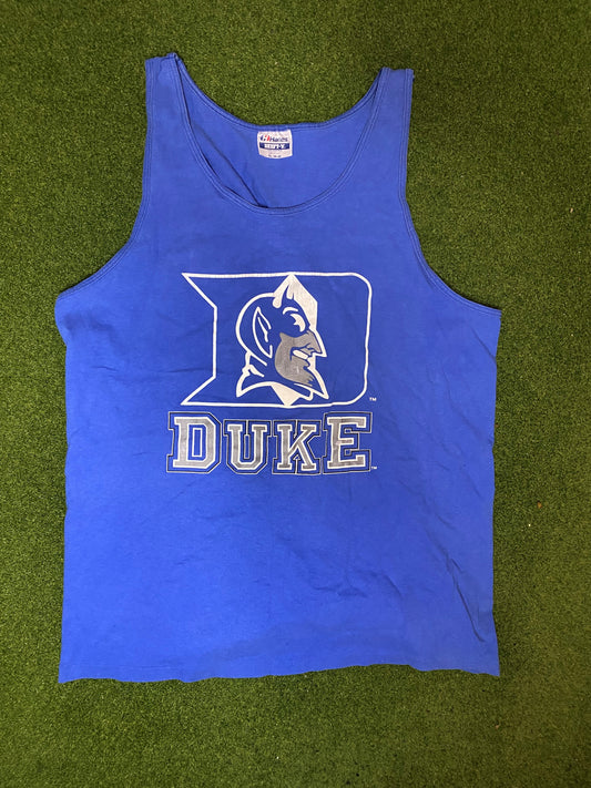 90s Duke Blue Devils - Big Logo - Vintage College Tank (XL) Gametime Vintage