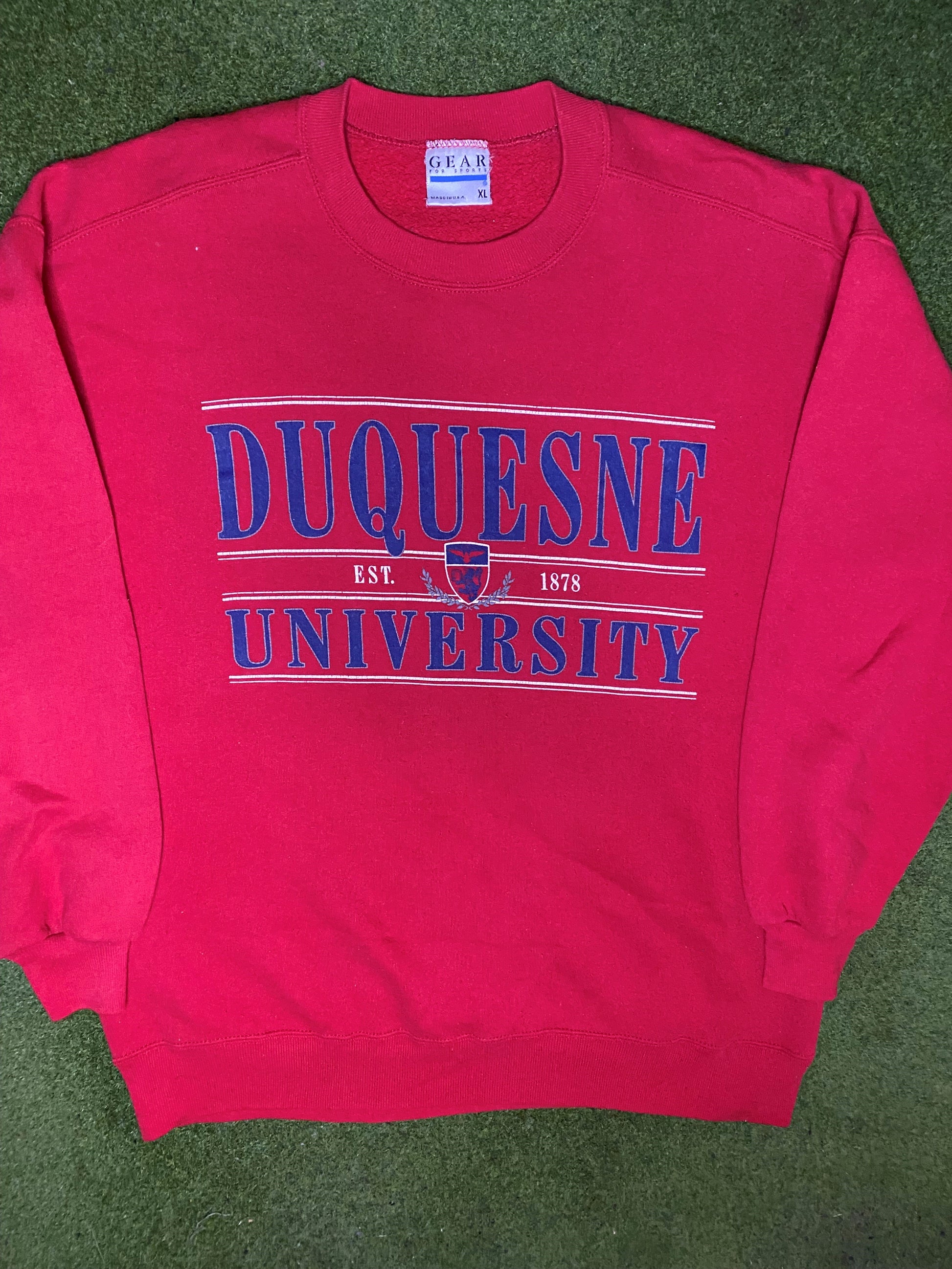 90s Duquesne Dukes - Vintage University Sweatshirt (XL) 