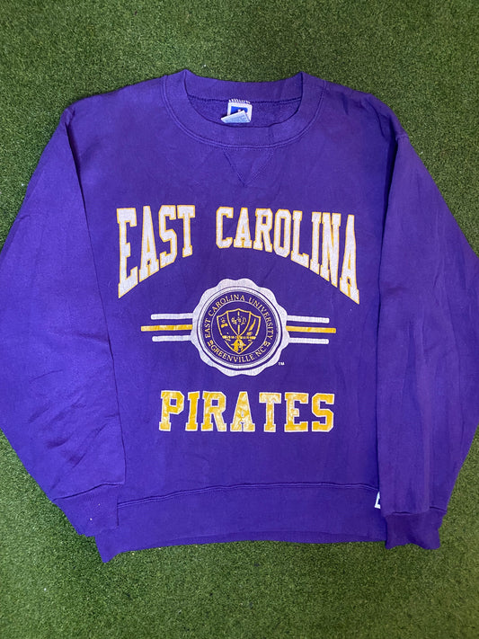 90s ECU Pirates - Vintage College Sweatshirt (Small)