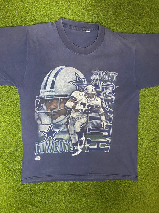 90s Dallas Cowboys - Emmitt Smith - Vintage NFL Player T-Shirt (Small) Gametime Vintage