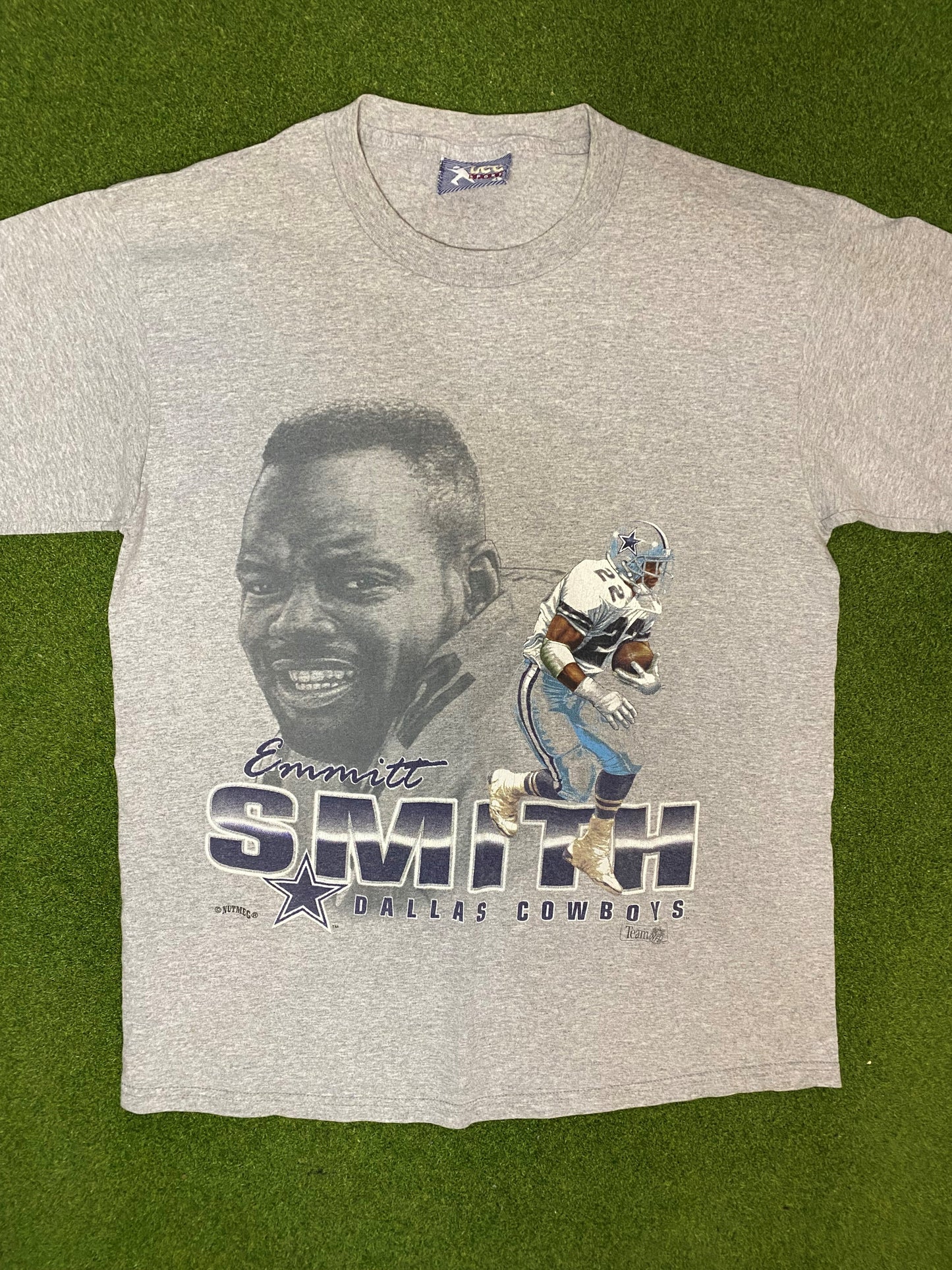 90s Dallas Cowboys - Emmitt Smith - Vintage NFL Player Tee Shirt (Large) Gametime Vintage