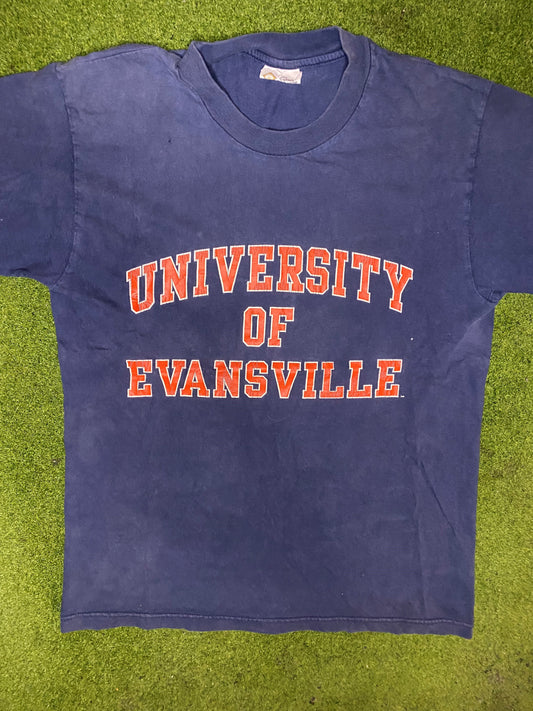 90s Evansville Purple Aces - Vintage University T-Shirt (Medium)