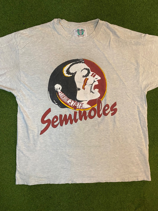 90s Florida State Seminoles - Big Logo - Vintage College T-Shirt (XL) Gametime Vintage